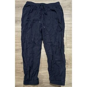 Needle And Cloth Blue Joggers Sz M (8-10) Linen Blend